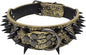 Serijoars Spiked Studded Dog Collar, PU Leather Dog Collar, Adjustable Pet Collars for Medium or Large Breed Pet (S, Gold Brown3)