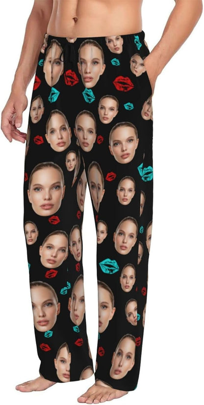 Custom Pajama Pants with Face customized PJ Pants Christmas Valentine gifts for Men Women