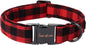 Unique style paws Christmas Dog Collar Metal Buckle Red Black Plaid Puppy Collar Gift Durable Cute Collar for Small Medium Large Boys Girls Dogs