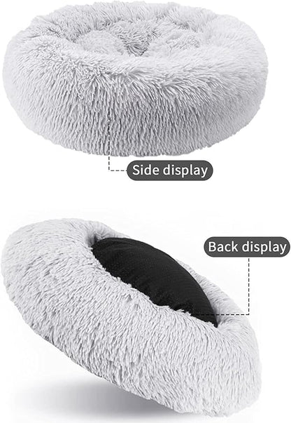 Cat Beds for Indoor Cats,15.7 Inch Dog Bed for Small Melium Large Dogs, Washable-Round Pet Bed for Puppy and Kitten with Slip-Resistant Bottom