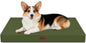 Outdoor Orthopedic Dog Bed, Waterproof Dog Bed for Large Dogs 36x27 Inch, Egg Crate Foam Pet Mat with Washable Removable Oxford Cooling Cover, Amy Green