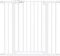BABELIO 36" Tall Dog Gate PressGuard C5, 26-40" Wide Auto Close Baby Gate, Pressure Mounted Metal Pet Gate, Easy Install No Drilling, No Tools Needed, with Wall Protectors and Extension Kits, White