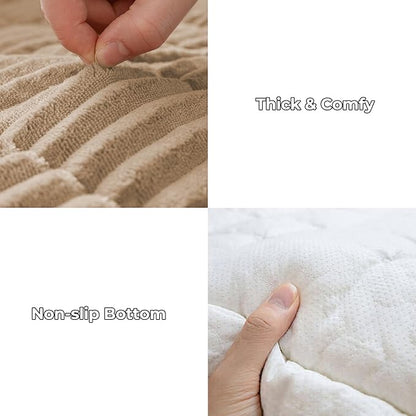 FUNNY FUZZY Pet Couch Covers for Sofa, Flannel Dog Couch Cover for Dogs Washable, Sofa Cover Furniture Protector Pet-Friendly Sofa Cover for Dogs & Kids (Light Brown, 27.6"×70.9")