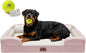 Orthopedic Dog Bed for Extra Large Dogs, XXL Waterproof Egg Crate Memory Foam Pet Bed Bolsters with Removable Washable Cover & Non-Slip Bottom, Tennis Ball Toy, 45x35