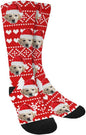 Custom Face Socks, Personalized Dog Lover Pet Photo Picture on Socks Unisex Athletic Crew Socks for Men Women