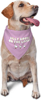 Silly Goose on The Loose Triangle Dog Bandana,Summer Bandana Funny Triangle Dogs Scarf Handkerchief Soft Adjustable Puppy Bandanas (Pink Purple)
