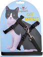 PUPTECK Adjustable Cat Harness and Leash Set Escape Proof Kitten Strap Collar for Walking Travel, Black, M