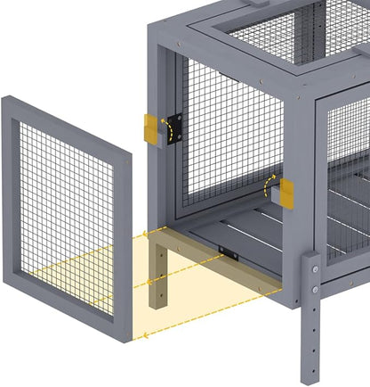 COZIWOW Wooden Cat Play Tunnel with Platforms | Configurable Window Catio | Multi-Combination Extendable Cat Run for Indoor/Outdoor Use | Small Pet Play Enclosure