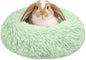 Bunny Rabbit Hideout Bed Small Animal Bedding Donut-Shaped Burrowing Pet Bed Soft and Warm Hideaway with Spandex and Fleece Bottoms Cozy Carrier, Cage Accessories