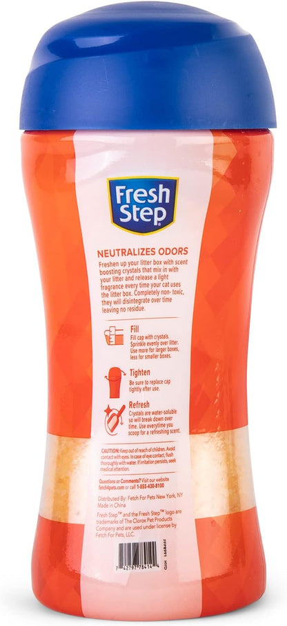 Fresh Step Cat Litter Crystals Deodorizer, Non Toxic Odor Neutralizing Crystals for Litter Boxes that Help Control Smells and Keep Home Areas Fresh, Summer Breeze Scent, 15 Ounce