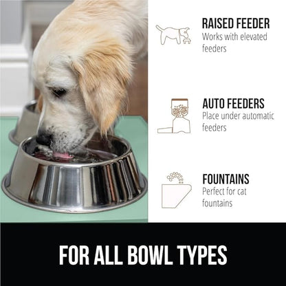 GORILLA GRIP 100% Waterproof Raised Edge BPA Free Silicone Pet Feeding Mat, Dog Cat Food Mats Contain Spills Protects Floors, Placemats for Cats and Dogs Water Bowl, Pets Accessories 32x24 Mint
