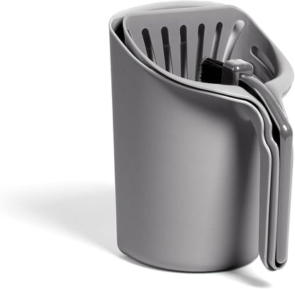 Kitty City Infinity Cat Litter Scoop with Holder – Non-Stick Aluminum Litter Sifter & Deep Shovel, Ergonomic Handle, Easy Clean Poop Scooper for Cats