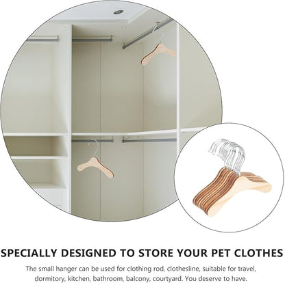 Wooden Dog Clothes Hangers 16cm Large Pet Clothes Hanger Sturdy Household Pet Accessory for Dog and Cat Clothing Storage
