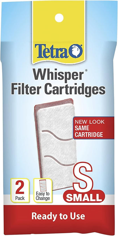 Tetra Filter Aquarium Cartidges, Removes Odors and Discoloration, Ready to Use, Small Whisper Filters, 2 Count