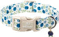 Spring/Summer Dog Collar for Medium Dogs - Fresh Blueberry Girl Boy Dog Collars, Soft Lightweight Puppy Collar, Breathable Adjustable Male Female Fruit Floral Dogs Collars M