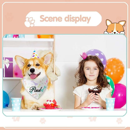Personalized Dog Bandana Easter Custom Pet Scarf with Embroidered Name Pet Custom Accessories for Small Medium Large Dogs Cats Pets Birthday Gift