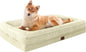 Waterproof Memory Foam Dog Beds for Extra Large Dogs Non-Slip Orthopedic Dog Beds Washable Couch Pet Bed with Removable Cover (Beige, Large)