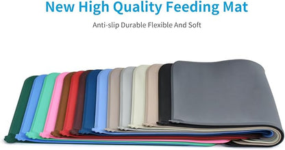 AUDWUD Silicone Waterproof Pet Feeding Mats,Anti Slip Bowl Pad,Dog Mat for Food and Water