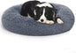 Original Calming Donut Dog and Cat Bed in Shag Fur, Dog Beds for Melium Dogs, Anti Anxiety Round Fluffy Plush Faux Fur Pet Bed (Dark Grey, X-Large)