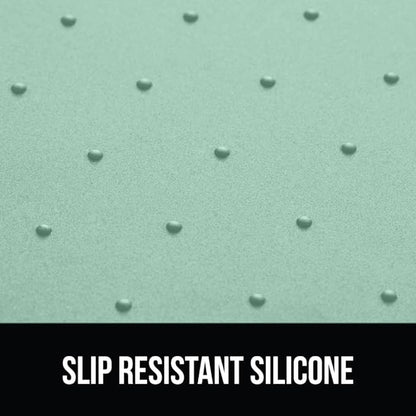 GORILLA GRIP 100% Waterproof Raised Edge BPA Free Silicone Pet Feeding Mat, Dog Cat Food Mats Contain Spills Protects Floors, Placemats for Cats and Dogs Water Bowl, Pets Accessories 28x18 Mint