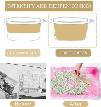 Disposable Rabbit Cage Liner Bag with Elastic,Portable Large Size Pet Litter Box Tidy Bags,Small Animal Universal Toilet Film for Bird Hamster Cat Hedgehog,50 Pieces