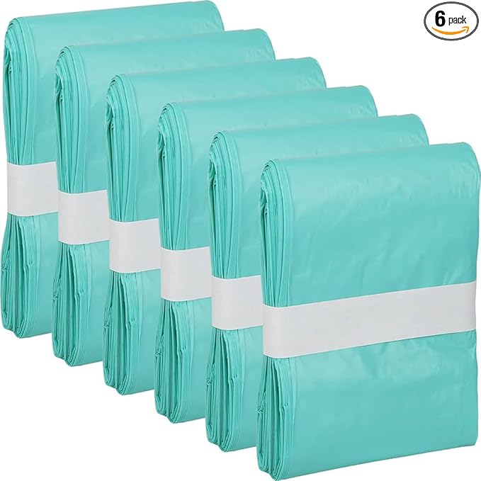 Cat Litter Pail Liner Refills Bags Compatible with Litter Champ Litter Pail, Lightly Scented, Green, 6 Count