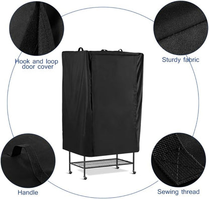 POPETPOP Universal Bird Cage Cover, Good Night Parrot Cage Cover for Birdcage Accessories, Washable&Breathable (Black, Large)