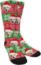Custom Face Socks, Personalized Dog Lover Pet Photo Picture on Socks Unisex Athletic Crew Socks for Men Women