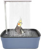 Parrot Bathtub, Automatic Circulating Water Bird Shower Pet Bird Bath for Cockatiel, Power Plug for Small Medium Birds Parakeets Cockatiel African Grey Lovebird (Dark Blue)