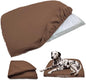 Dog Bed Cover Waterproof Replacement Machine Washable Covers for 30x20 Inch Dog Bed Heavy Duty Scratch Resistant Mattress Protector Pet Bed Cover Only Brown