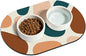 Cat Food Mat Small - 20''x12'' Absorbent Cat Feeding Mat, Pet Water Mats Protect Floor, No Stains Quick Dry Pet Placemats for Food and Water Bowl, Non-Slip Base Cats Bowl Mats for Messy Drinkers