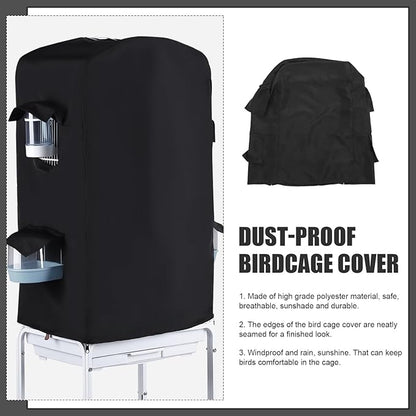 POPETPOP Bird Cage Covers for Night - Breathable, Washable Parrot & Parakeet Cage Protector