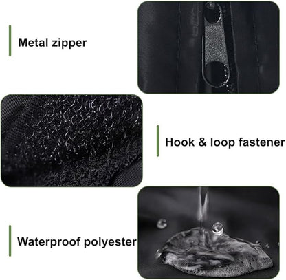 DONGKER Bird Cage Cover,Waterproof Bird Black-Out Cover Breathable with Zipper & Self-Adhesive Fastening for Parrot Parakeets Winter Windproofing & Warmth