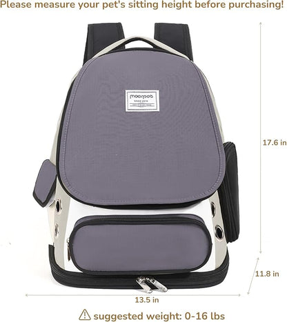 Cat Backpack Carrier, TSA Airline Approved Pet Travel Bag for Small Medium Dogs, Ventilated Hiking Camping Backpack for Cats, Kitten and Puppy up to 18 lbs, Gray Mesh