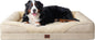 EHEYCIGA Orthopedic XXL Dog Bed for Large Sized Dog, 52x41x8 Inch Extra Large Memory Foam Dog Couch Bed with Sides, Waterproof Liner & Washable Removable Cover, Bolster Pet Sofa, Beige