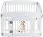Sweetcrispy Plastic Dog Playpen - 4-Panel 24" Expandable & Durable Pet Fence for Medium Dogs - Indoor & Outdoor Portable Puppy Playpen with Secure Locking Door, White