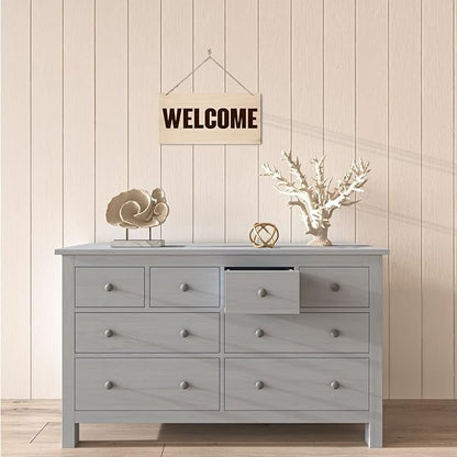 Welcome Sign for Front Door, Welcome Decor Wooden Hanging Sign for Wall Decor, Retro Wood Grain Signs, Rustic Funny Wooden Outdoor Front Door Hanging Decoration 13.8X6.9 inches