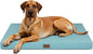 Outdoor Extra Large Dog Bed, Jumbo Waterproof Dog Bed for Large Dogs, Orthopedic Egg Crate Foam Pet Mat with Removable Oxford Cooling Cover, Light Blue