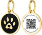 Pet Dwelling QR Code Pet ID Tag – Smart Dog & Cat ID Tags for Pet Safety, Free Personalized Online Profile, Instant Scan Alerts, AI Insights (Lux Gold Black Paw)