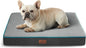 Bedsure Memory Foam Dog Bed for Small Dogs - Orthopedic Pet Beds for Crate with Removable Washable Cover and Nonskid Bottom - Plush Flannel Fleece Top Pet Mat, Grey