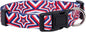 Native Pup American Flag Dog Collar- Red White and Blue- Patriotic Collars for 4th of July, USA- Adjustable Small, Medium, Large Breed Dogs (Small, Big Stars)