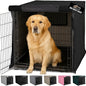 GORILLA GRIP Dog Crate Covers Compatible with Amazon Basics Dog Crates, All Sides Open, Privacy Cover Fits 42" Wire Kennel, Breathable Mesh Windows, Light Reducing Puppy Training Cage Topper, Black