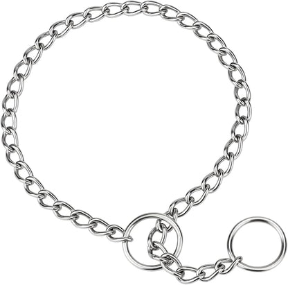 TagME Chain Choke Collar for Dogs, Adjustable Weather Proof Necklace for Small and Puppy Dogs, Alloy Steel Pet Training Collar
