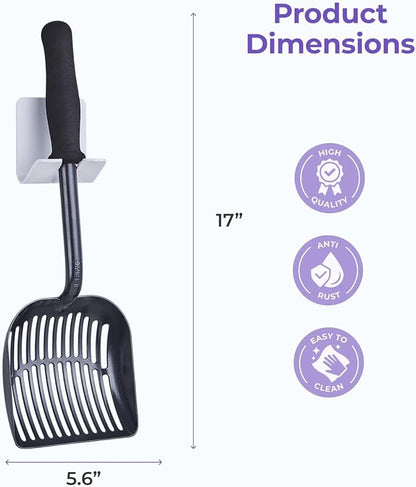 iPrimio Monster Cat Litter Scooper with 17 Inch Long Handle and Soft Grip - Sturdy Extra Large Deep Shovel Scoop - Cat Litter Scoop for Sore Hands - Kitty Litter Box Accessory