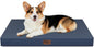 Large Outdoor All Weather Dog Bed, Waterproof Dog Bed for Large Dogs, Orthopedic Egg Crate Foam Pet Bed with Washable Removable Oxford Cooling Cover, 36x27 Inch, Navy