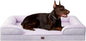 EHEYCIGA Orthopedic XL Dog Beds, Waterproof Memory Foam Dog Bed for Extra Large Dogs, Non-Slip Bottom and Egg-Crate Foam Big Pet Couch Bed with Washable Removable Cover,Lilac