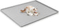47" x 35" Silicone Cat Food Mat, Waterproof Pet Feeding Mat with Raised Edge, Extra Large Cat Bowl Mat Water Bowl Placemats for Cats, Non-Slip, Protects Floors, Easy to Clean (Light Gray)