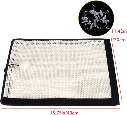 HAOZAIKEJI Cat Scratcher Mat, 2PCS Natural Sisal Cat Scratching Pad, Heavy Duty Couch Guard, Protecting Furniture, Easy Installation, Indoor, All Breed Sizes, Durable, Eco Friendly, Non Toxic