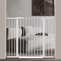 Fairy Baby 38" Extra Tall Pet Gate, 29.5"-48.8" Extra Wide Long Baby Gate, Metal Auto Close Safety Child Toddler Gate, Pressure Mounted Dog Gate No Climb Fence for Stairs Doorways Kid or Pet, White