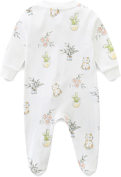 Unisex Baby Boy and Girl Zipper Onesie Toddler Footie One-Piece Infant Romper Jumpsuit